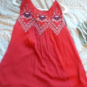 Flowy, boho, embroidered tank top